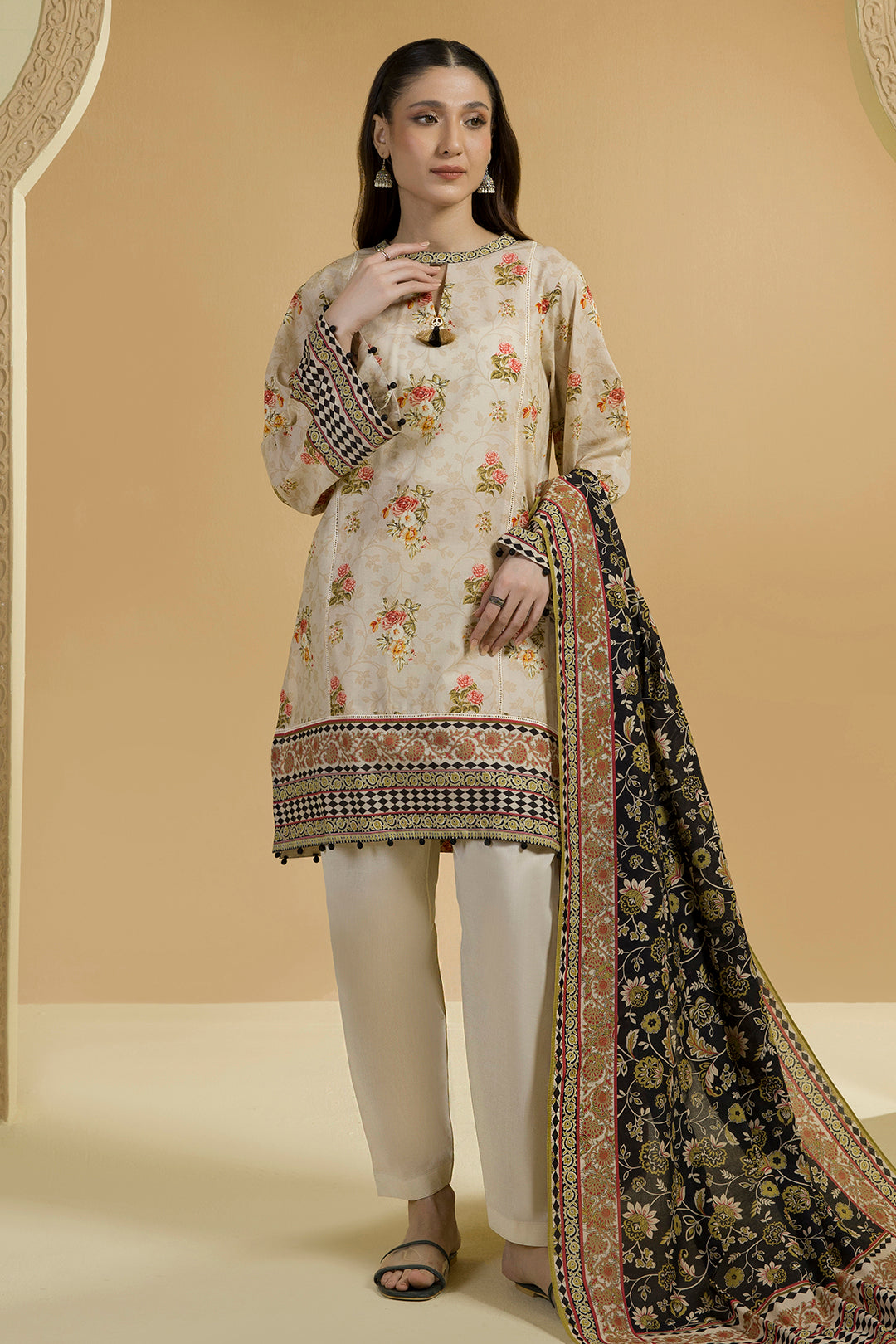 Zellbury Doriya Lawn 3 Pcs Unstitched Collection D.C:- WUS25X25713
