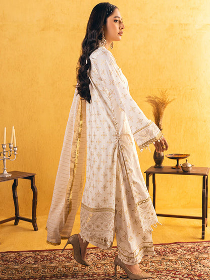 Salitex Embroidered Lawn White 3P UNS23W007UT