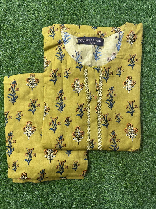 Saira & Samina Stitched 2PCs (S+T) Collection