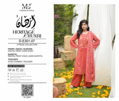MoosaJee 100% Original Heritage Chunri Unstitched 3Ps👌🔥