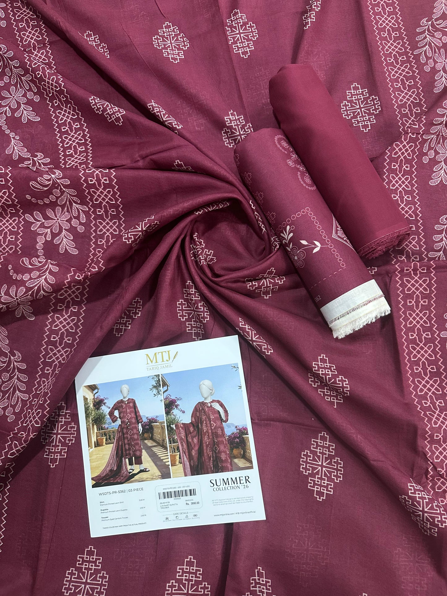 MTJ Original (WSDTS-PR-5362) Printed Lawn Unstitched Collection – Summer 2026