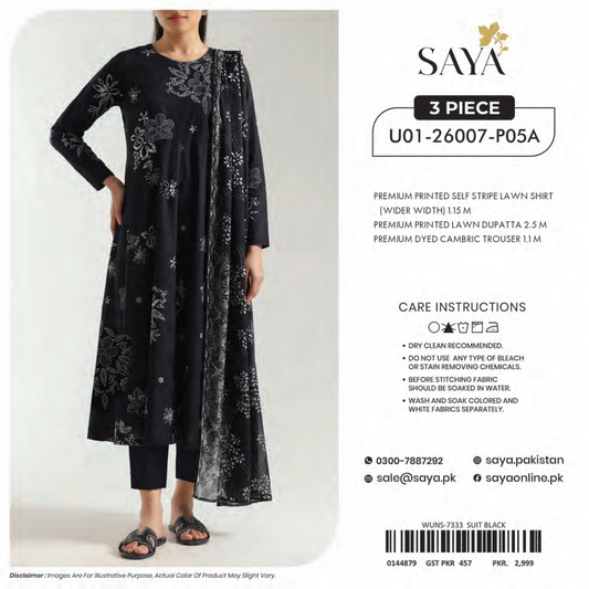 🔰💖 SAYA SUMMER COLLECTION 💖🔰 🌞👗 3 PIECE UNSTITCHED LAWN 👗🌞
✨ Premium Quality | Elegant Prints | Summer Ready 🌸☀️💫