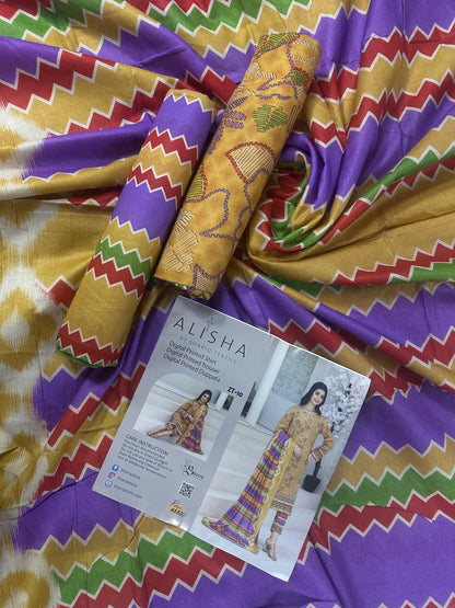 ALISHA D-10 DIGITAL PRINTED LAWN  3PCS