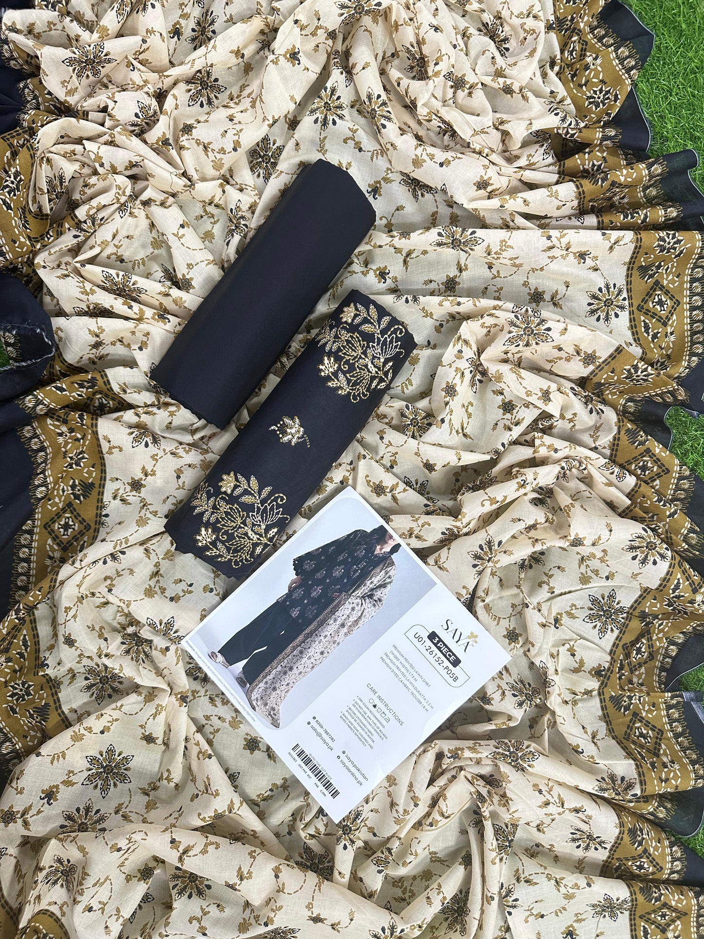 SAYA D.C:-U01-26152-P05B - 3 Piece Printed Lawn Collection