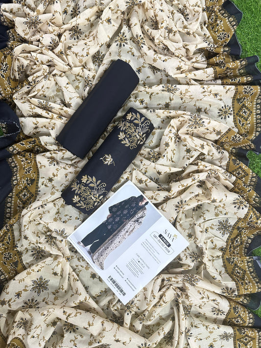 SAYA D.C:-U01-26152-P05B - 3 Piece Printed Lawn Collection
