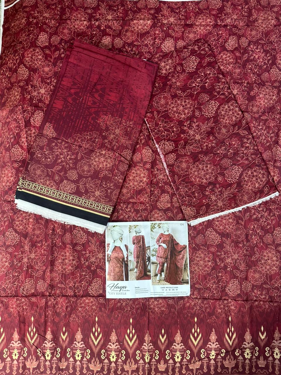HAYA Fresh Arrival – Digital Printed MEKO Lawn 3PC Collection Design# 4