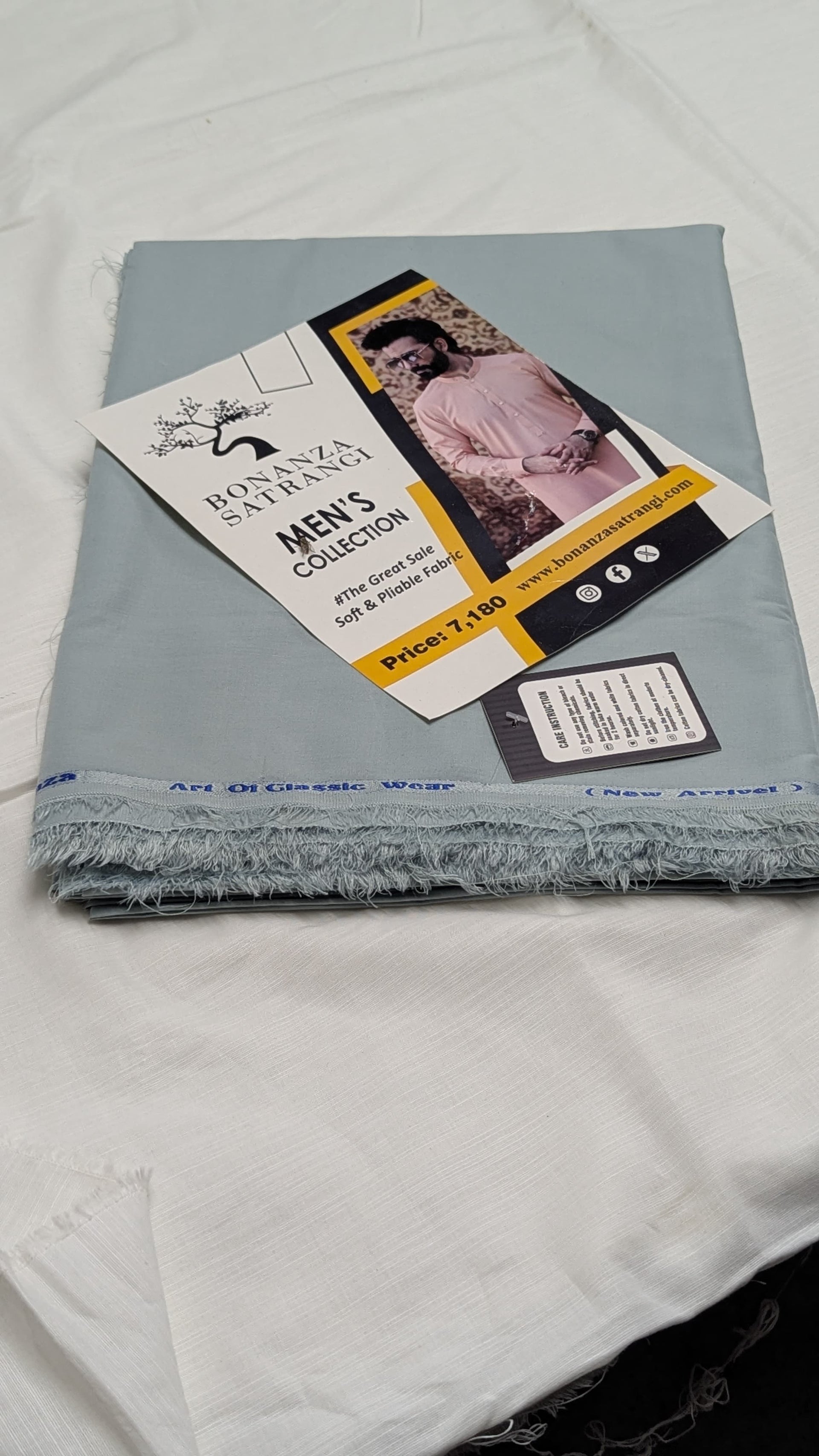 BONANZA SATRANGI GENTS UNSTITCHED SHALWAR KAMEEZ WASH WEAR SUIT