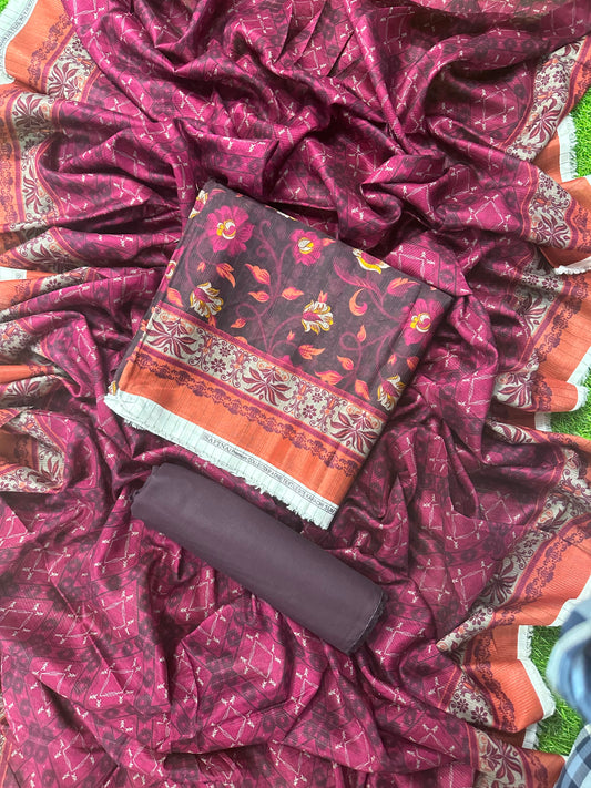 SAFINA MAROON PRINTED 3PCS