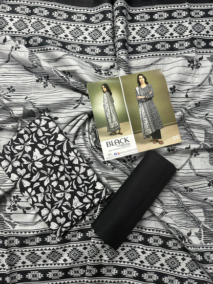 Salina Black & White Lawn Collection Vol-2 Design # 5