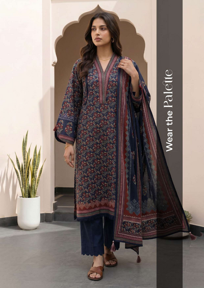 ZELLBURY Unstitched 3pcs Lawn Collection D.C:- WUS26X38101