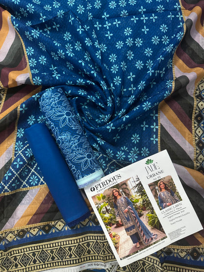 FIRDOUS JADE Blue 3-Piece