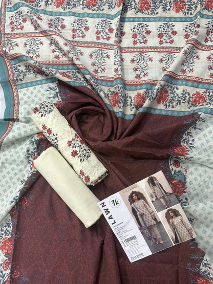 ZELLBURY Unstitched 3pcs Lawn Collection D.C:- WUS26X38108