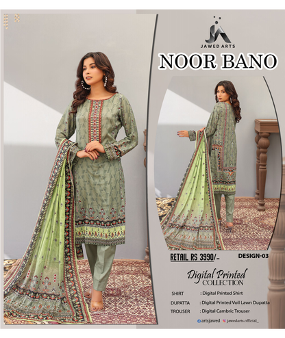 NOOR BANO ORIGINAL LAWN 3P