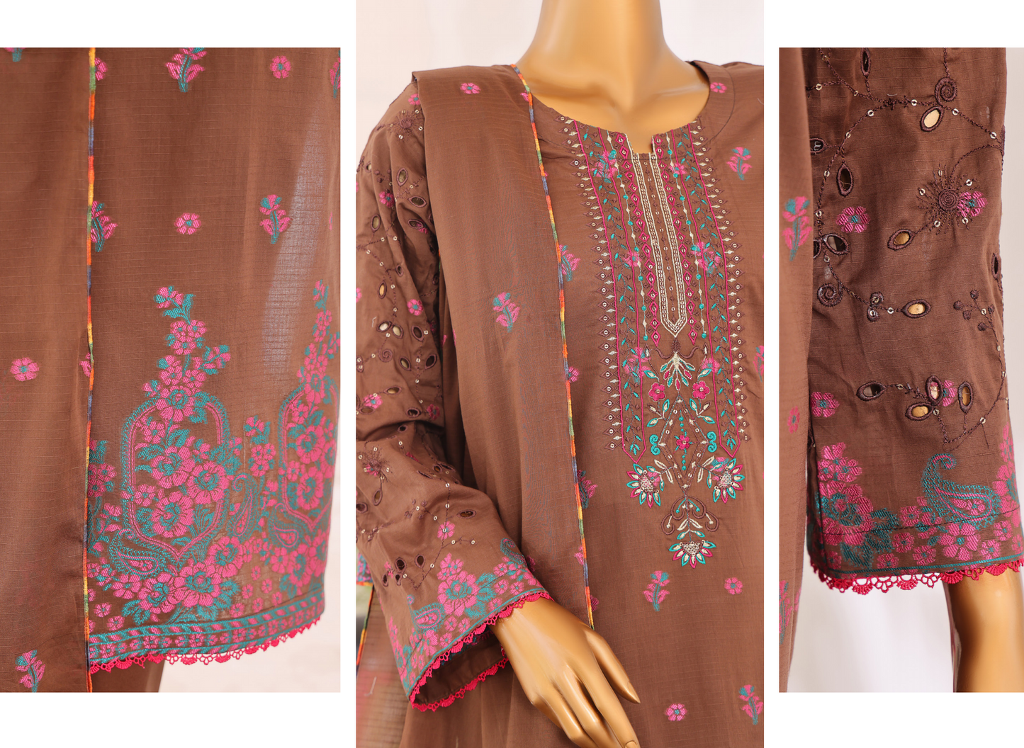 MTF MUSKAN JACQUARD 100% ORIGINAL CHIKENKARI SLEEVES 3PCS 👌🌼❤️