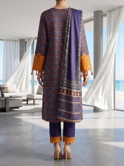 Fleur By Almeerah - Violet Dusk – Digital Chundri Lawn Unstitched Collection