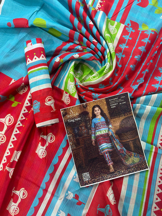 Almeerah Ting Tone Unstitched Kids 2Pcs Collection