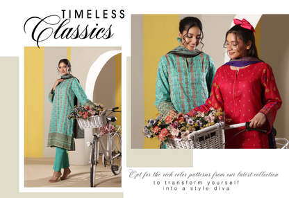 BANARSI BY MJ SIGNATURE DIGITAL PRINTED 3PC LAWN COLLECTION Design #D-A0301-03