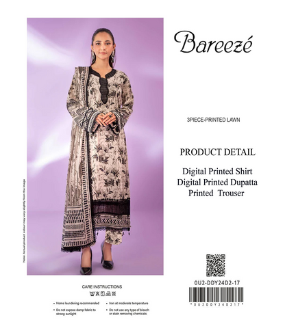 Bareezé Copy Unstitched Lawn 3 Pieces ❤️🔥