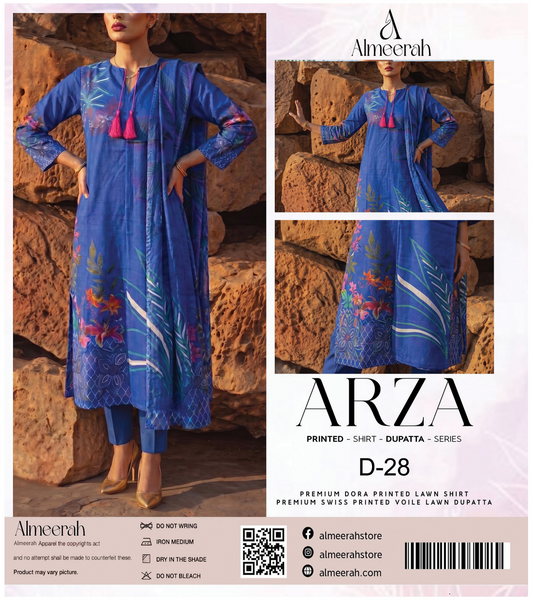 Almeerah ARZA – PRINTED D-28 2PC Premium Lawn Collection