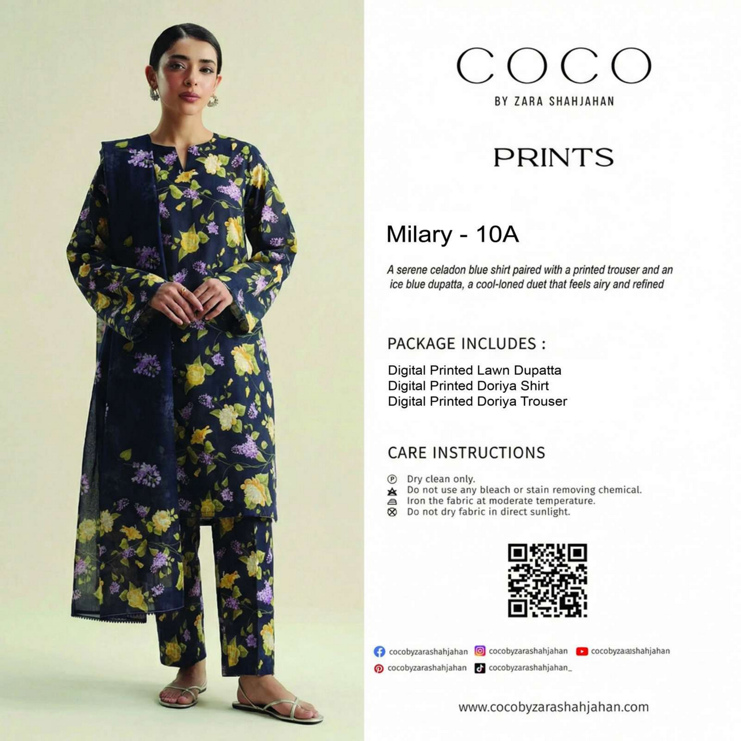 COCO Milary - 10A - PRINTS 3PCS UNSTITCHED COLLECTION