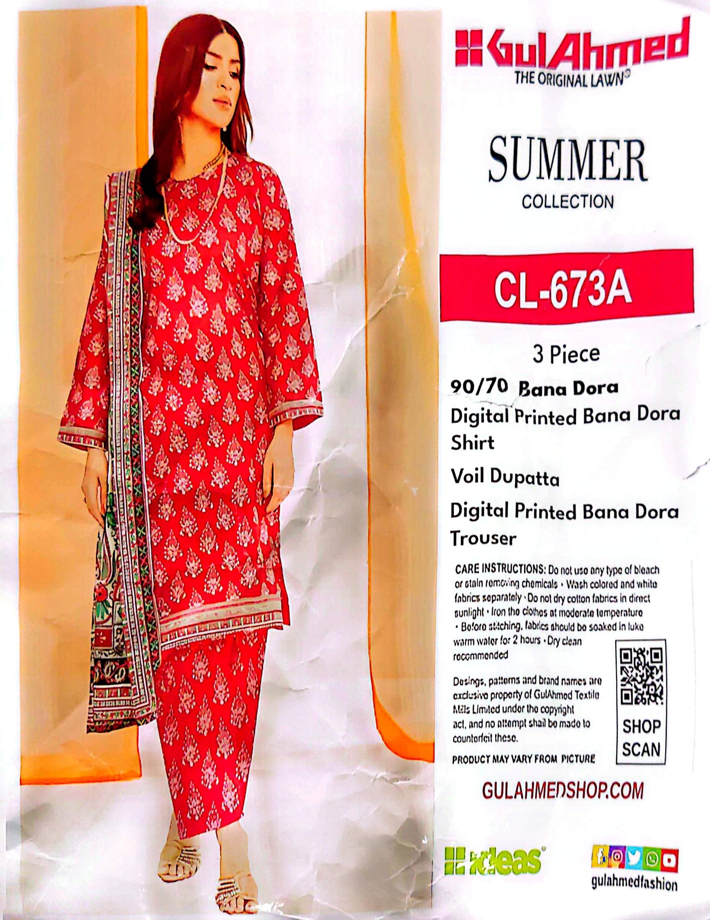GULAHMED STRIPE LAWN BANADORA 3PC
