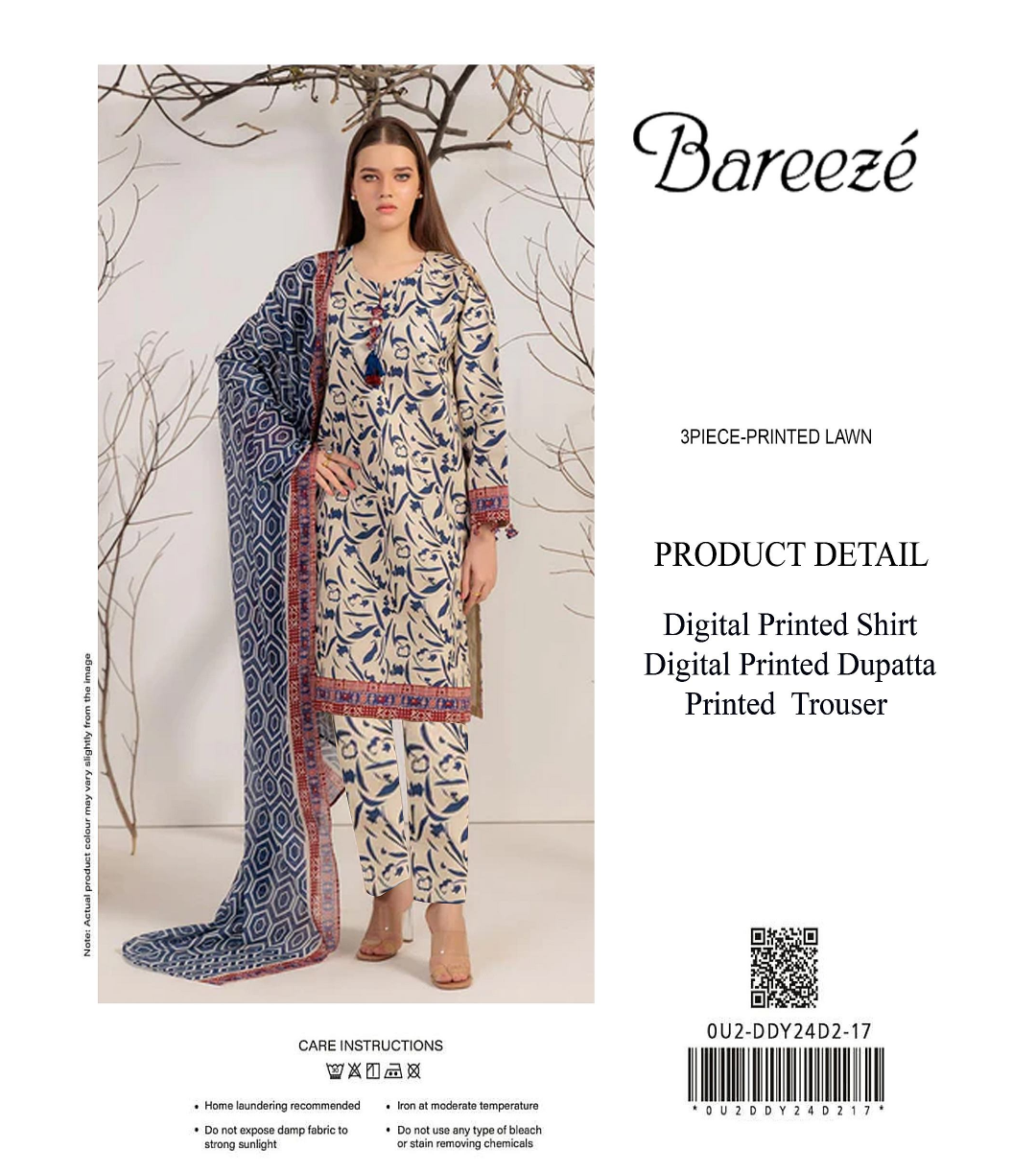 Bareezé Copy Unstitched Lawn 3 Pieces ❤️🔥