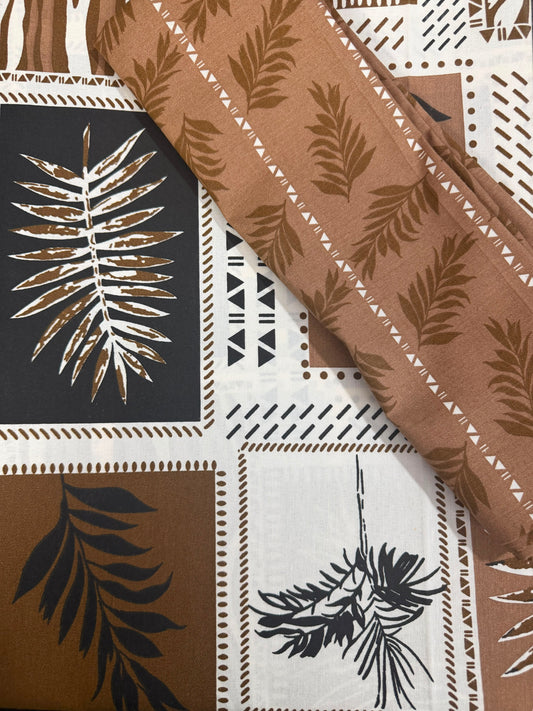 Salonika Cream-Brown Double Bed Bedsheets