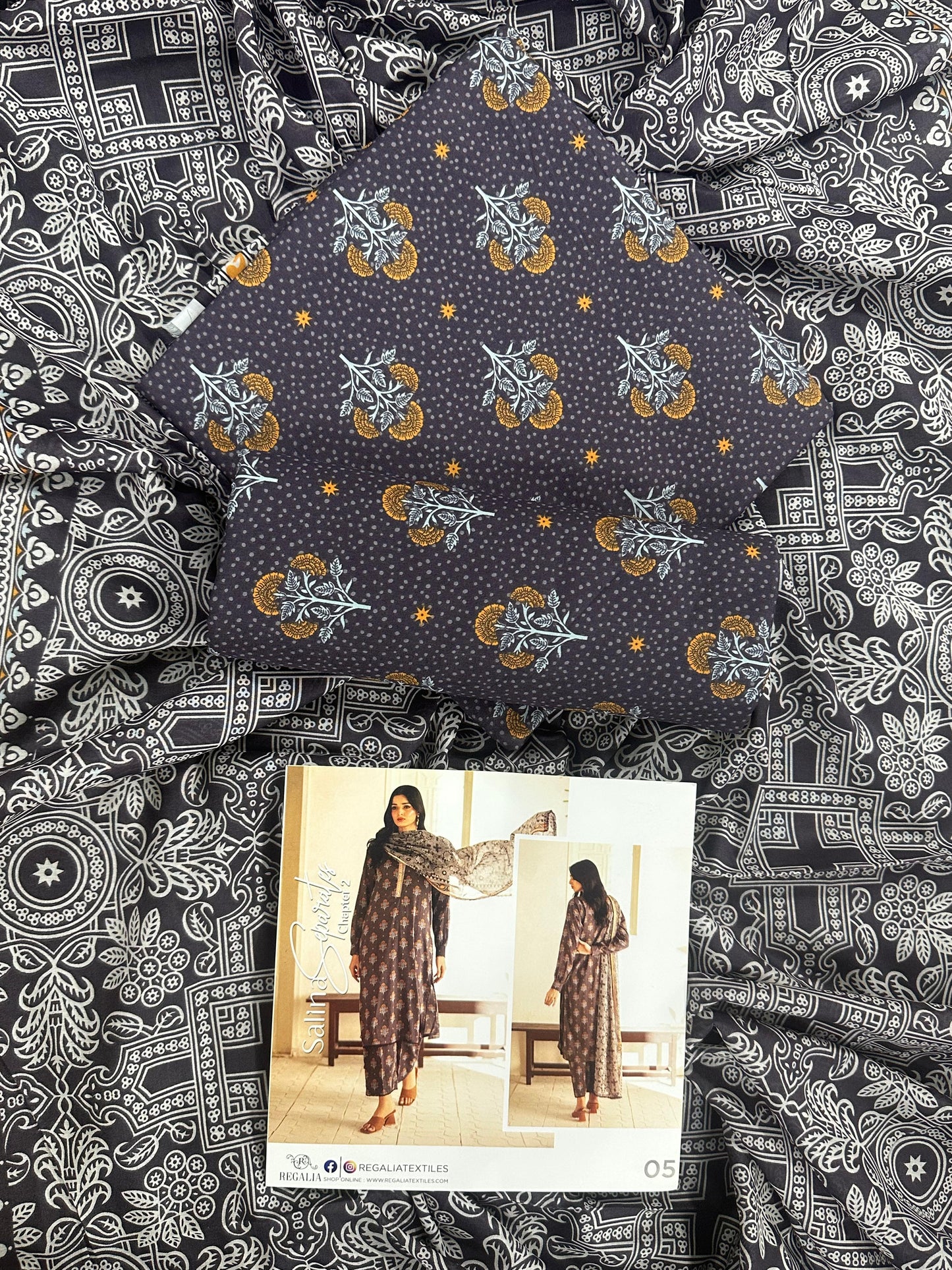 ✨🌿 SALINA SEPARATES – DIGITAL PRINTED LAWN COLLECTION 🌿✨ Design #05
Vol 2 – 2026 | By Regalia Textile