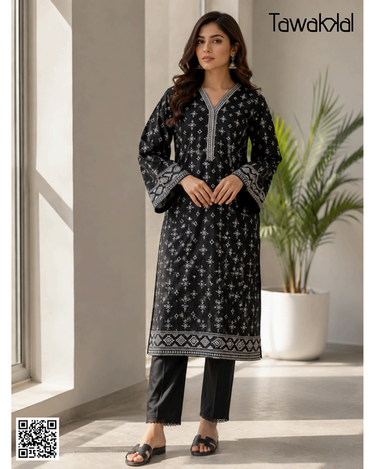 Tawakkal Black-White Stitched 2-Piece