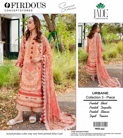 Firdous Jade Unstitched Lawn Copy 3P 🔥