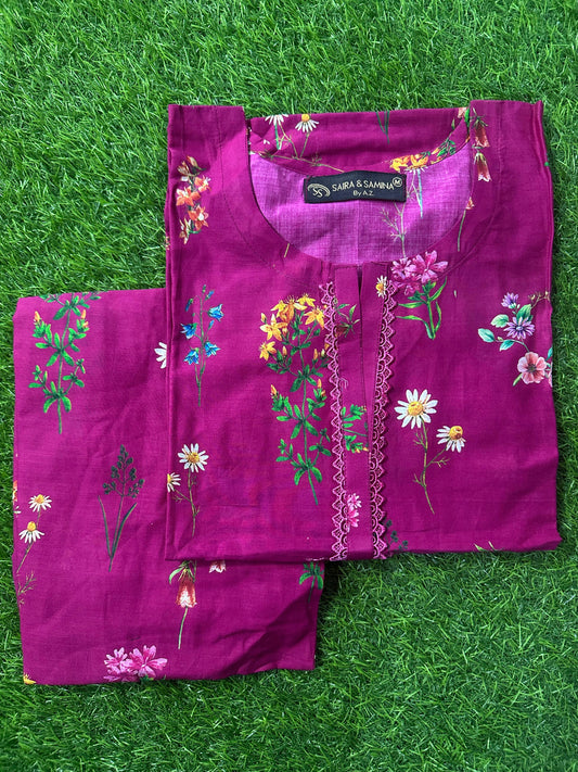 Saira & Samina Stitched 2PCs (S+T) Collection