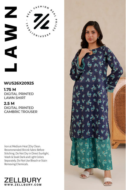 Zellbury D.C:-WUS26X20925   Digtal Printed Lawn 2Pcs Collection