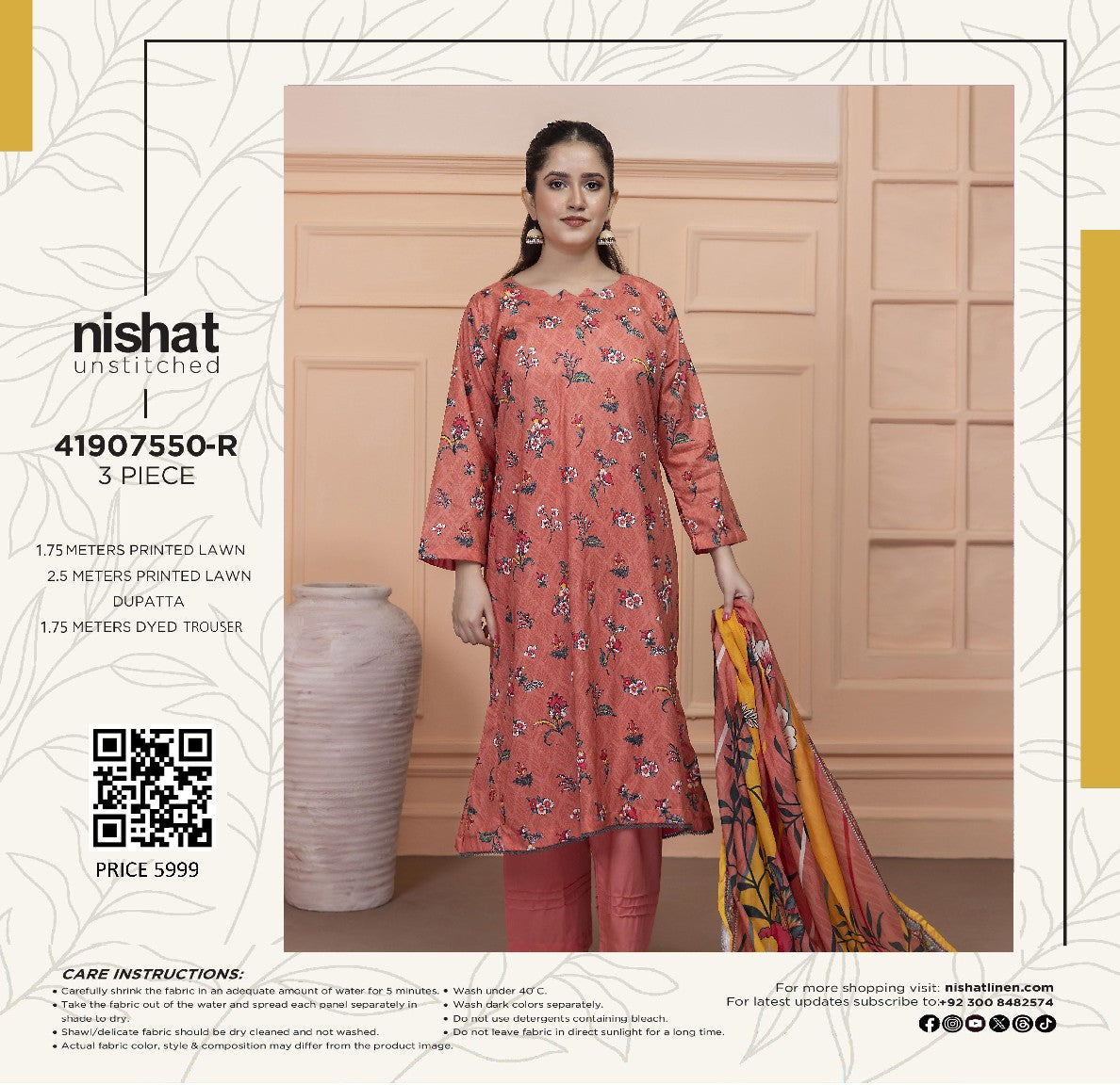 Nishat Printed Lawn 3P In Wholesale Price