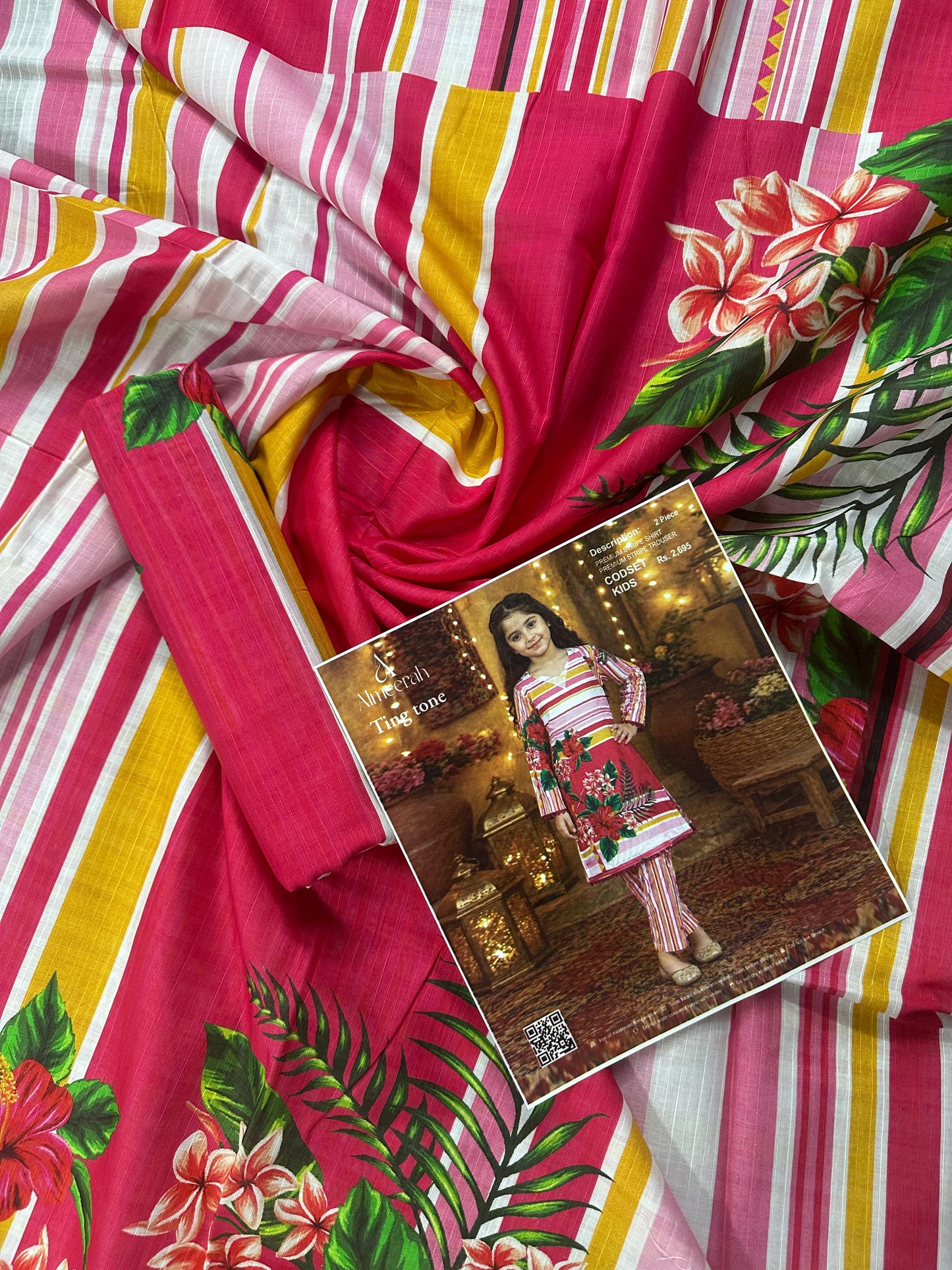 Almeerah Ting Tone Unstitched Kids 2Pcs Collection
