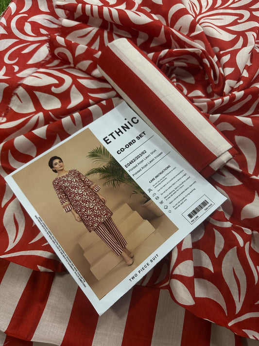 Ethnic 2Pcs Red/2 Cord Set
