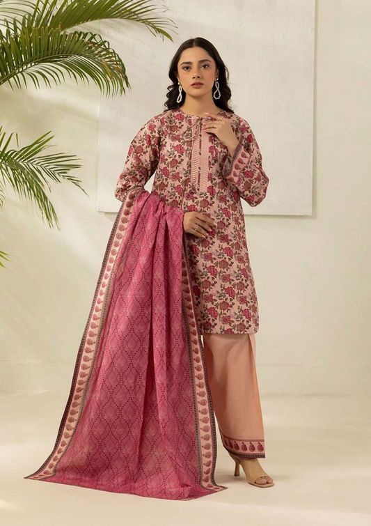 ZELLBURY Unstitched 3pcs Lawn Collection D.C:- WUS26X30482