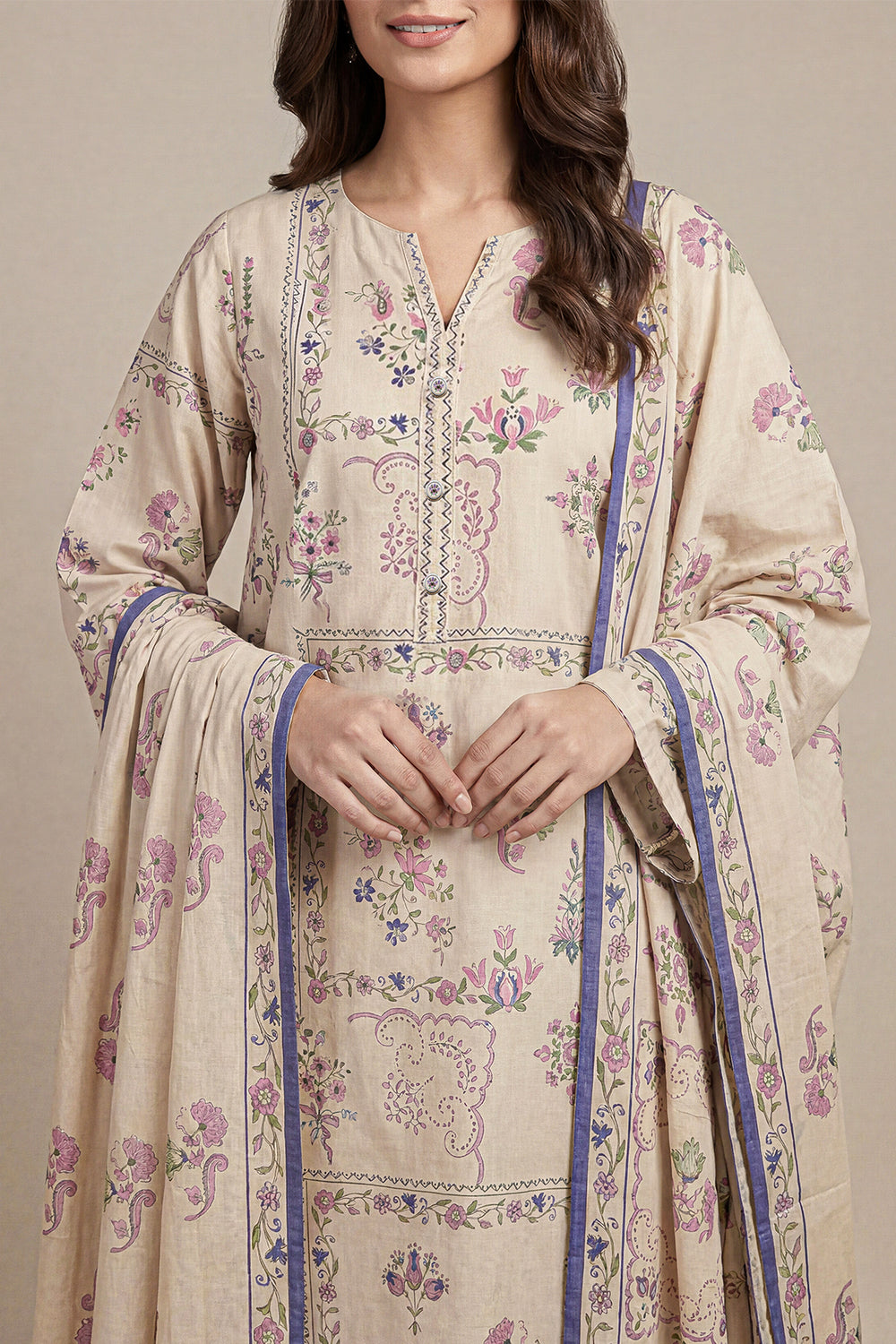 SAYA D.C:-U01-26218-P01B - 3 Piece Printed Lawn Collection