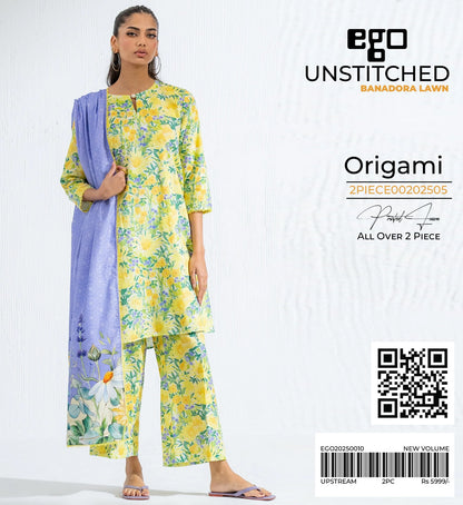 Ego Shirt Dupatta Lawn 2Pcs 🔥