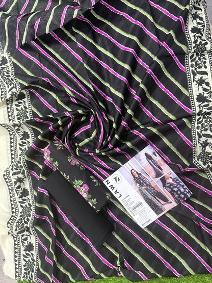 ZELLBURY Unstitched 3pcs Lawn Collection D.C:- WUS26X30886