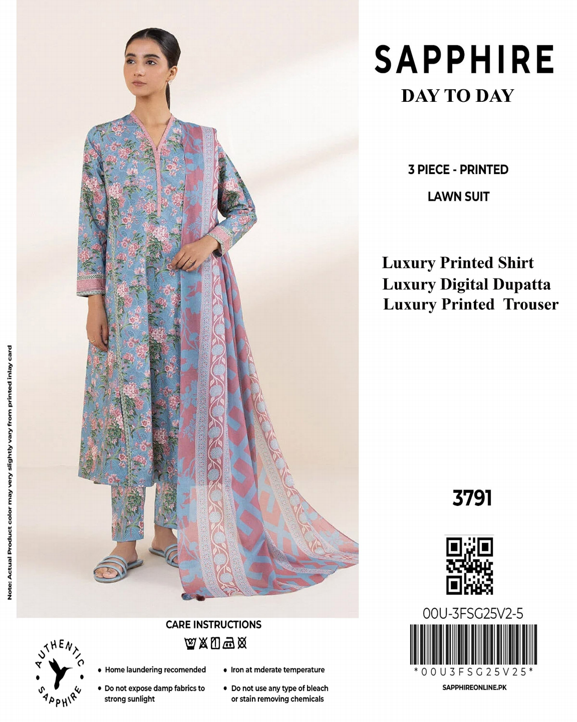SAPPHIRE Lawn Unstitched 3 Pieces in Wholesale Price 🔥🧡