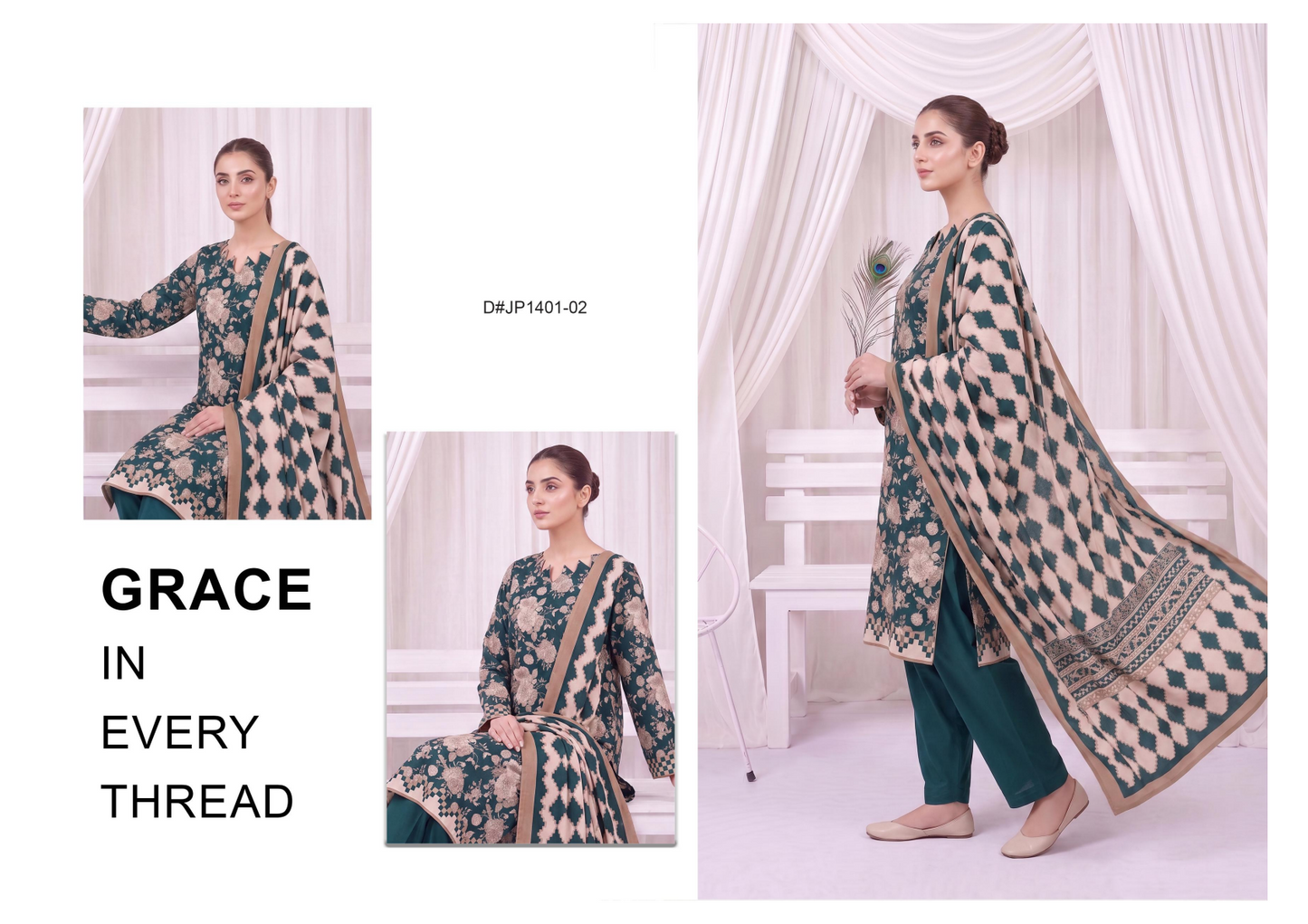 Izhaan MJ Pink D #02 - 3pcs  Printed Collection