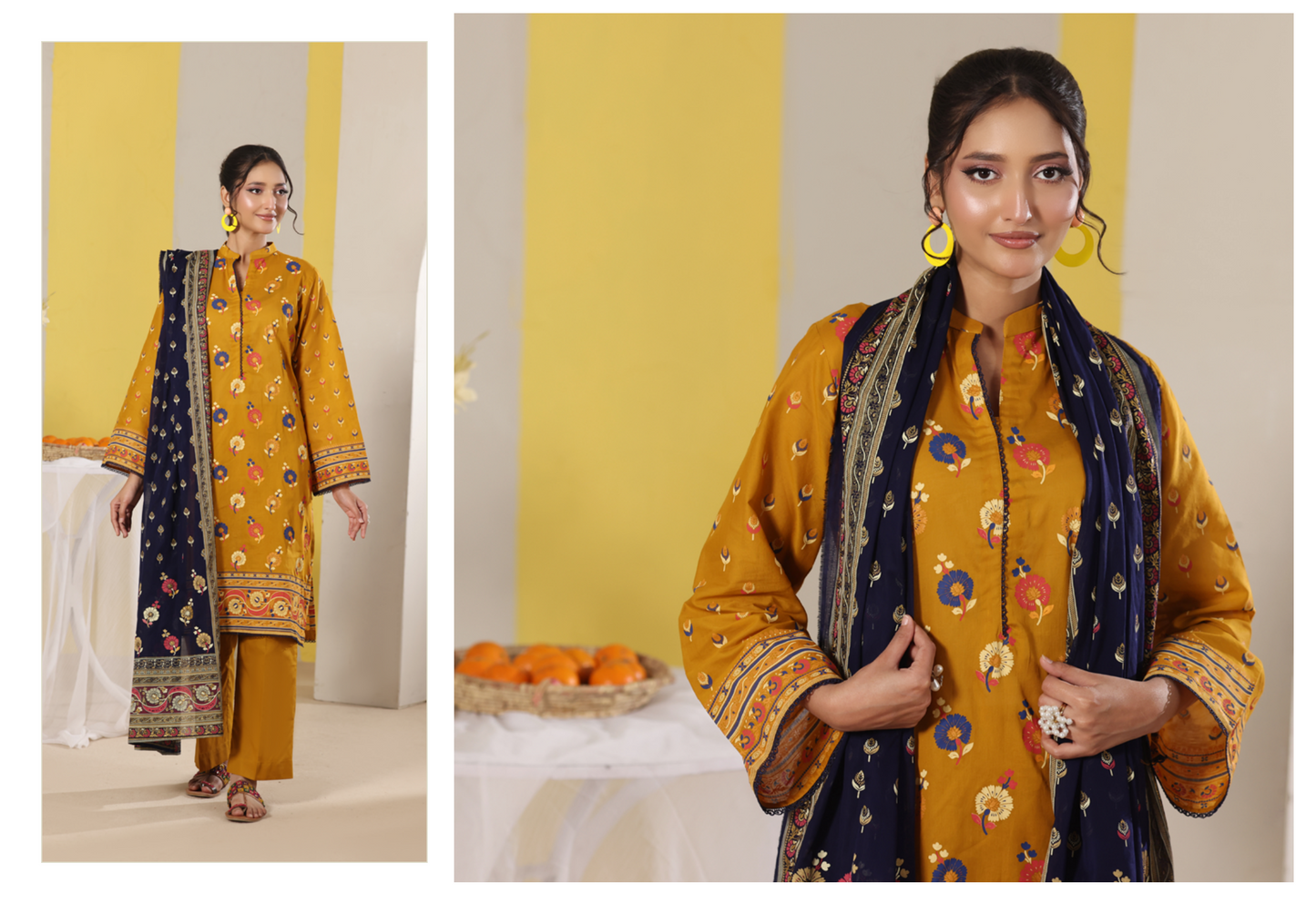 BANARSI BY MJ SIGNATURE DIGITAL PRINTED 3PC LAWN COLLECTION Design #D-A0301-07