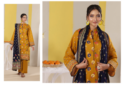 BANARSI BY MJ SIGNATURE DIGITAL PRINTED 3PC LAWN COLLECTION Design #D-A0301-07