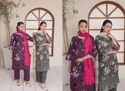 🌸 🌹 MTF – ROSE & VOGUE ✨ Digital Printed Doria Embroidered Laserkari Cotton 2025
Collection ✨