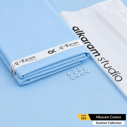 Alkaram Sky Blue Egyptian Cotton Gents Suits