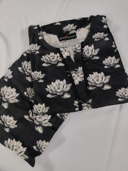 BONANZA SATRANGI STITCHED LAWN B&W CORDS SET 2 Piece ❤️🔥