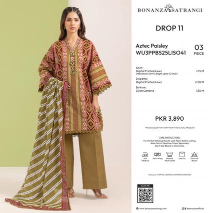 Bonanza Satrangi 100% Original in Wholesale Prices 🤫❤️ Pure Unstitched 3PCs 🔥🤝🥳