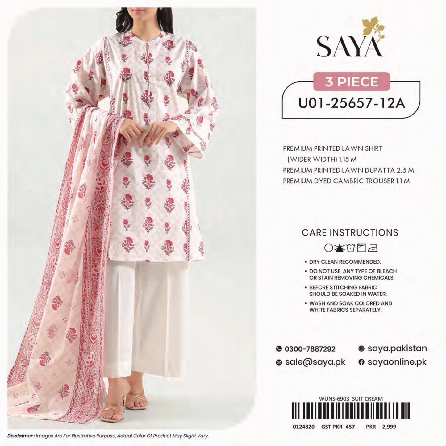 Saya Unstitched Printed 100% Original Cotton 3 PCs Suit In WHOLESALE PRICE 💯✨