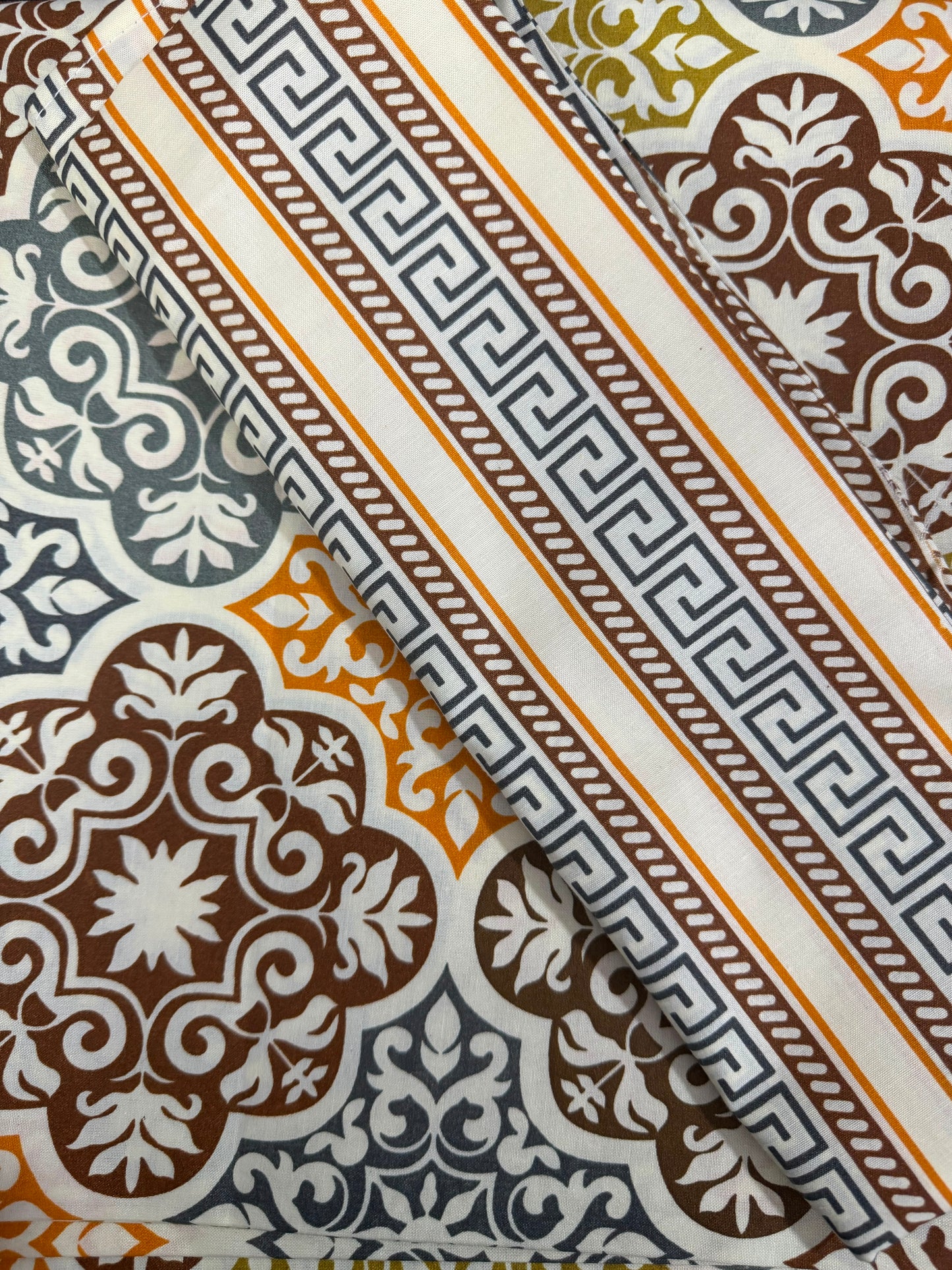 Salonika Beige-Brown Double Bed Bedsheets