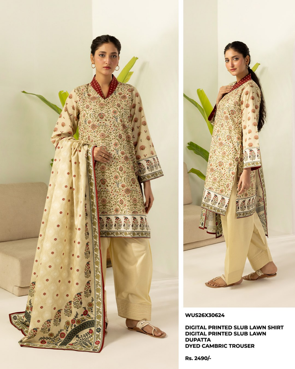 ZELLBURY Unstitched Lawn Collection 2026 Design #WUS26X30624